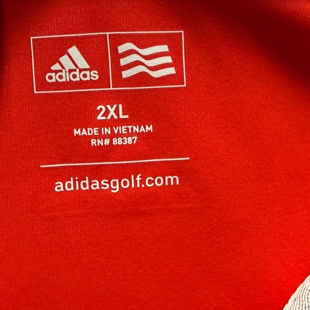 Adidas Golf Adizero Polo Shirt Mens 2XL Red‎ Short Sleeve Performance RN 88387